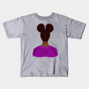 Afro Puffs (Gray Background) Kids T-Shirt